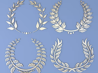 Carved Leaf Wreath Decorative Elements with Detailed Design for Home Decor 3d model