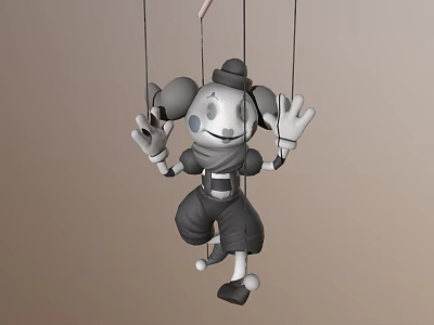 Kids Room Furniture With Hanging Puppet Decoration And String Design Elements 3d model