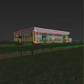 Modern Industrial Factory Building With Steel Structure And Large Windows