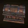 Vintage Wooden Chest With Metal Straps Rivets And Classic Design