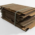 Brown Cardboard Boxes Tied with Ropes Neatly Stacked for Household Supplies