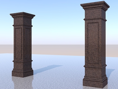 European style square stone column model