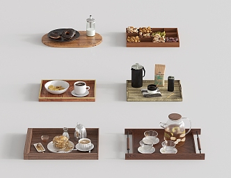 Tray Solid Wood Tray Food Dried Fruit Coffee 3d model