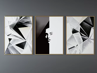 modern abstract painting decorative painting 3d model