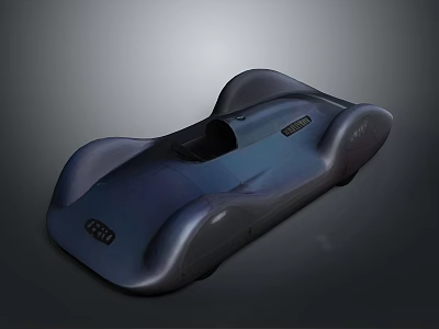 Sleek Deep Blue Concept Racing Car With Aerodynamic Design And Single Seat 3d model