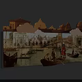 Venetian Canal Scene With Gondolas Classical Buildings And Historic Architecture