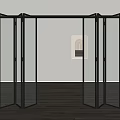 Folding Glass Doors With Sleek Black Frame For Modern Minimalist Interior Design