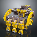 Yellow Gray Multi Legged Mechanical Structure Hardware Tools Industrial Equipment Design 3d model