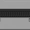 Building Exterior Wall with Black Roof Wavy Tiles Side Decorations and Support Structures