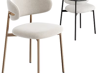 Modern Leisure Chair Design With Beige Fabric Upholstery And Metal Legs 3d model