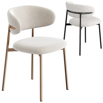 Modern Leisure Chair Design With Beige Fabric Upholstery And Metal Legs 3d model