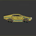 Futuristic Yellow Solar Powered Car With TAXI Sign Unique Wheels And Modern Design