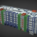 Industrial Factory Building Multi Level Metal Framework with Roof Storage Tanks Piping Systems and Platforms