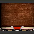 Vintage Jukebox With Classic Wooden Cabinet And Decorative Red Accents