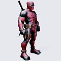 Marvel superhero Deadpool 3d model