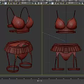 Pink Lingerie Set Bralette and Panty with Heart Patterns and Sheer Mesh Design