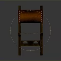 Classic Single Chair With Wooden Frame And Leather Seat Decorative Design