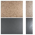 Stylish Wall Decor with Woven and Herringbone Patterns in Brown and Gray Tones 3d model