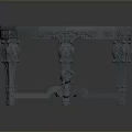 Round Dining Table With Ornate Carvings On Legs And Smooth Tabletop