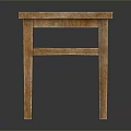 Simple Wooden Single Chair With Square Design And Four Legs Structure 3d model