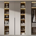Modern Wardrobe With Glass And Panel Doors Clothing Shoe Storage Open Shelves Accessories