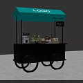 Blue Canopy Coffee Cart With Black Body Coffee Machine Plant And Items