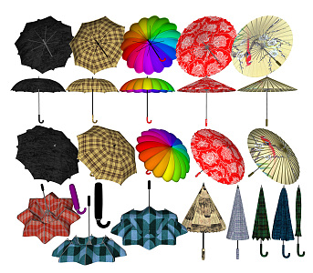 Chinese umbrella oil paper umbrella 3d model