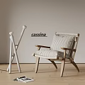 Cassina Accent Chair Modern Design With Wooden Frame Striped Cushion And Armrests