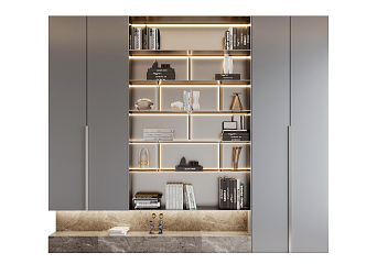 Modern Bookcase Decorative Bookcase 3d model