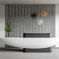 Modern reception desk 3d model