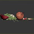 Fresh Vegetables and Herbs with Onion Garlic Thyme Rosemary and Pepper
