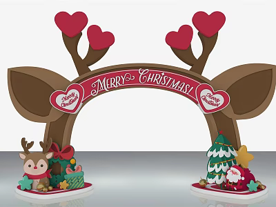 Modern Arch Cute Elk Door Head Christmas Beauty Chen 3d model