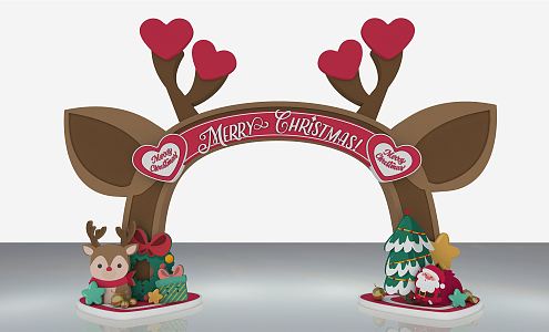 Modern Arch Cute Elk Door Head Christmas Beauty Chen 3d model