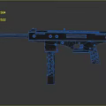Vintage Submachine Gun Featuring Metal Barrel Magazine And Tactical Grip Design