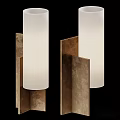Modern Table Lamp With Brass Base And Cylindrical White Shade For Home Decor 3d model