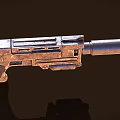 Vintage Sci Fi Weapon With Metallic Body Textured Grip And Industrial Design