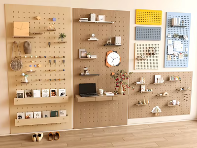 Pegboard Wall Decor For Home Storage And 3d model
