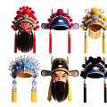 Traditional Peking Opera Mask Hanging Ornaments With Colorful Designs And Tassels