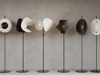 Modern Floor Lamps With Various Designs On 3d model