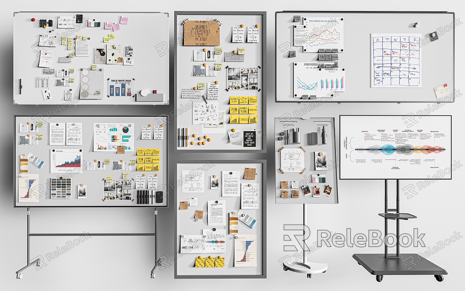 Whiteboard Notes Board Cork Board Writing Board model