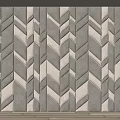 Modern Geometric Patterned Wall Interior With Gray White Textured Chevron Design 3d model
