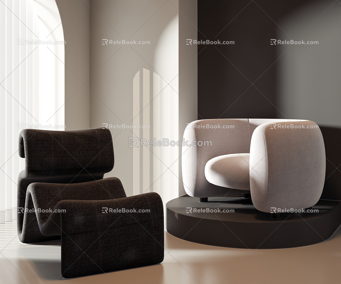 Modern Single Sofa Leisure Chair 3d model