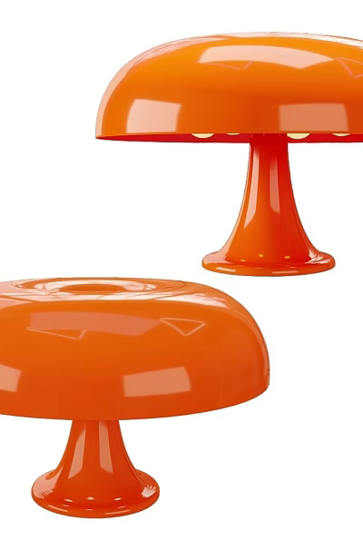 Orange Mushroom Shaped Table Lamps Modern Design with Sleek Dome and Cylindrical Base 3d model