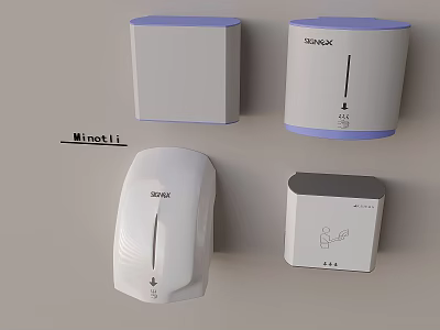 Daily Electrical Appliances With White Body And Purple Edges In Various Designs 3d model