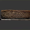 Round Woven Storage Basket With Natural Fiber Spiral Pattern For Household Use