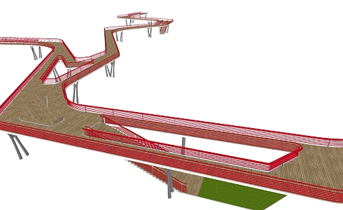 Modern Bridge Aerial Corridor 3d model