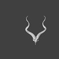 Antelope Skull Wall Hanging with Long Curved Horns on Black Background for Home Decor