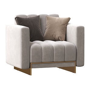 Light Luxury Single Sofa 3d model