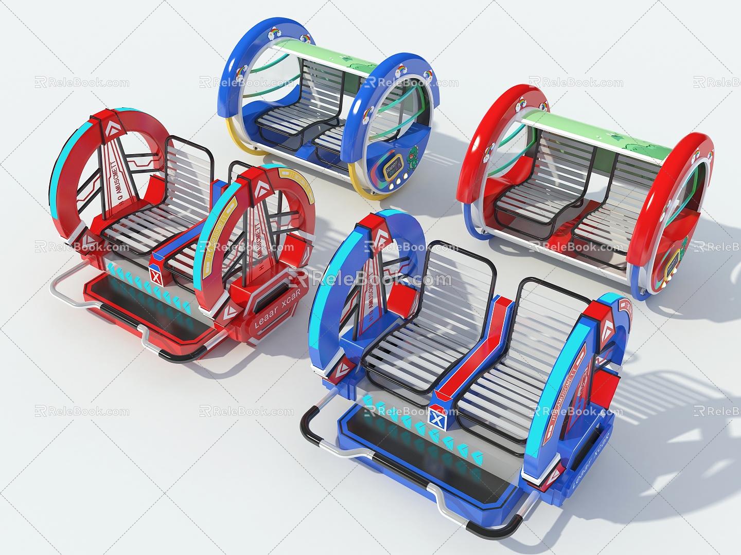 Square car fun bar car toy car rollover car amusement facilities 3d model