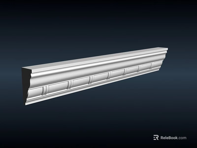 Elegant White Decorative Corner Molding With Detailed Patterns For Wall Ceiling Interior Decoration 3d model 